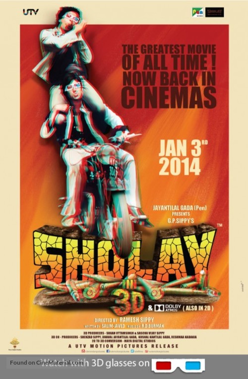 Sholay - Indian Re-release movie poster