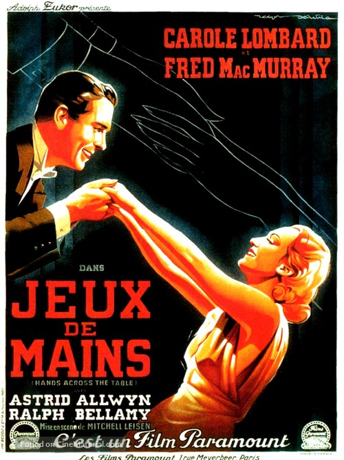 Hands Across the Table - French Movie Poster