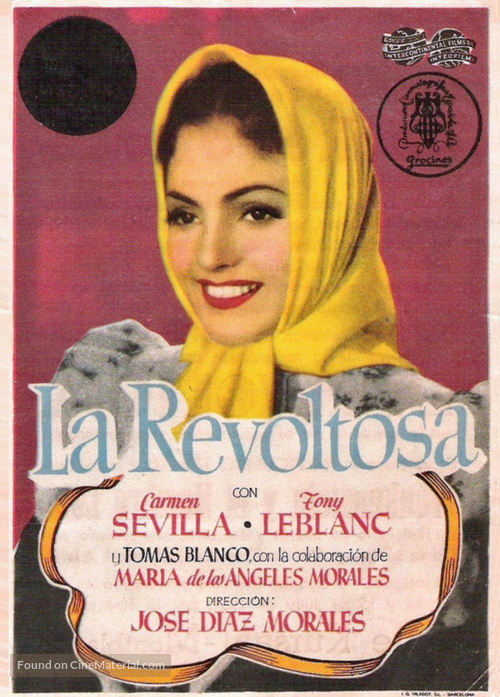 La revoltosa - Spanish Movie Poster