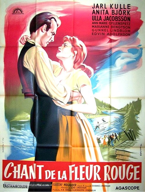 S&aring;ngen om den eldr&ouml;da blomman - French Movie Poster