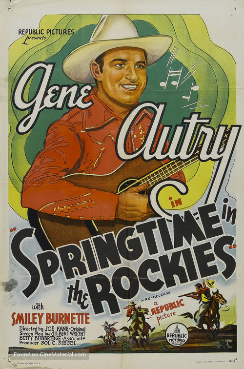 Springtime in the Rockies - Re-release movie poster