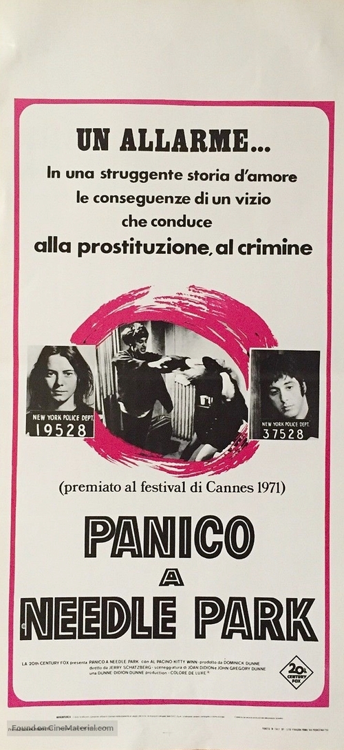 The Panic in Needle Park - Italian Movie Poster