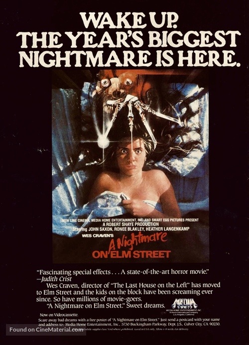 A Nightmare On Elm Street - Advance movie poster