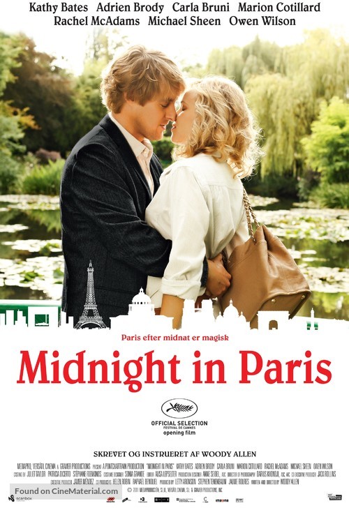 Midnight in Paris - Danish Movie Poster