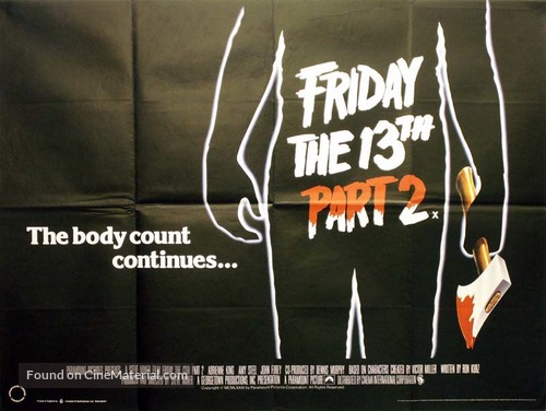 Friday the 13th Part 2 - British Movie Poster
