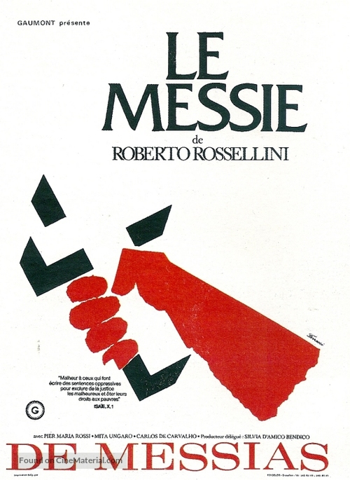 Il messia - Belgian Movie Poster