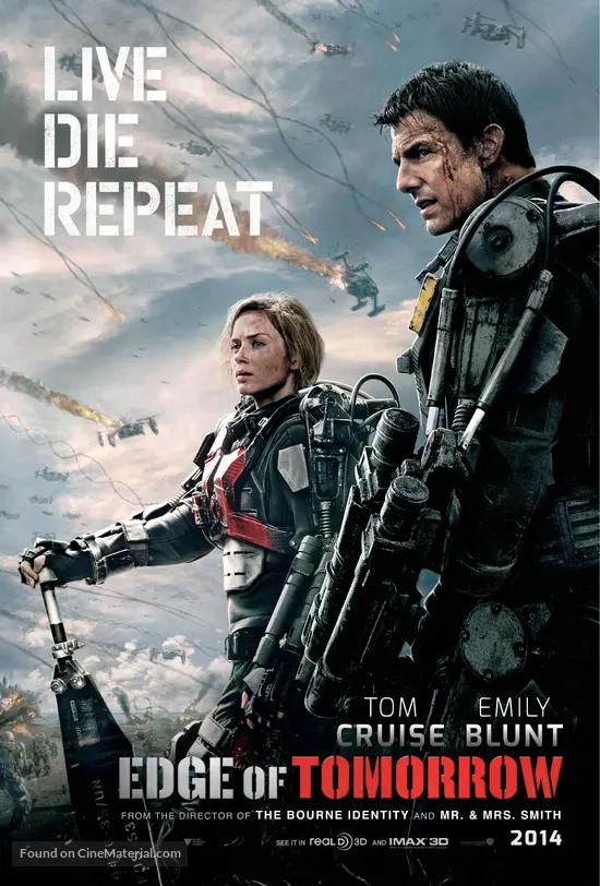 Live Die Repeat Edge of Tomorrow (2014) movie poster
