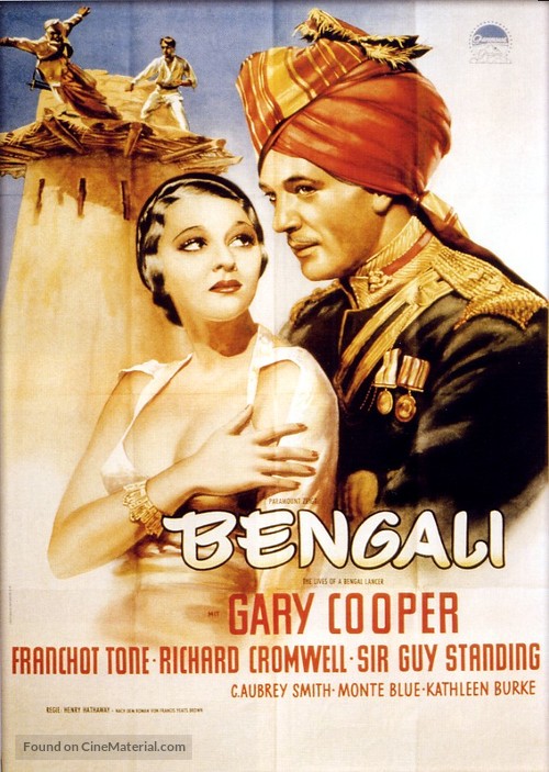 The Lives of a Bengal Lancer - German Movie Poster