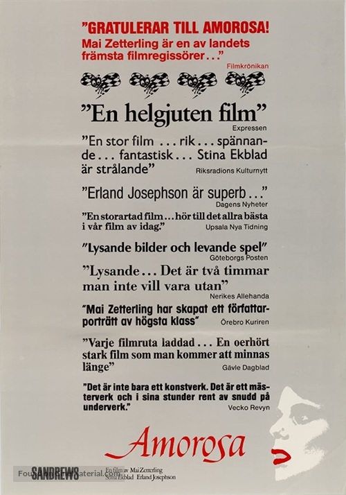 Amorosa - Swedish Movie Poster