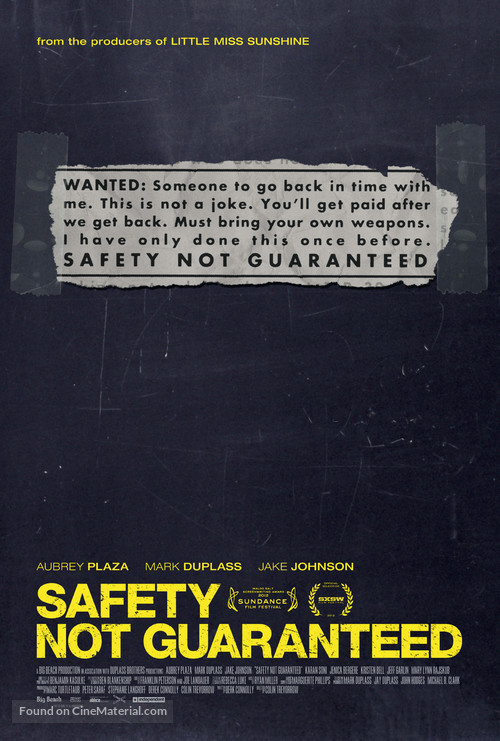 Safety Not Guaranteed - Movie Poster