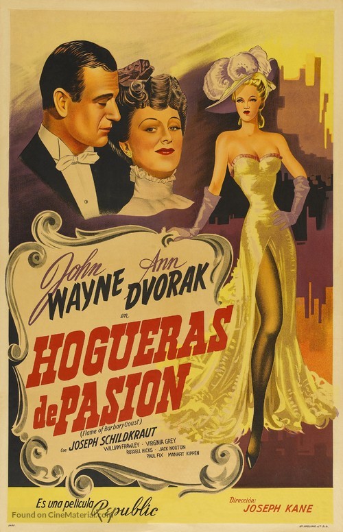 Flame of Barbary Coast - Argentinian Movie Poster