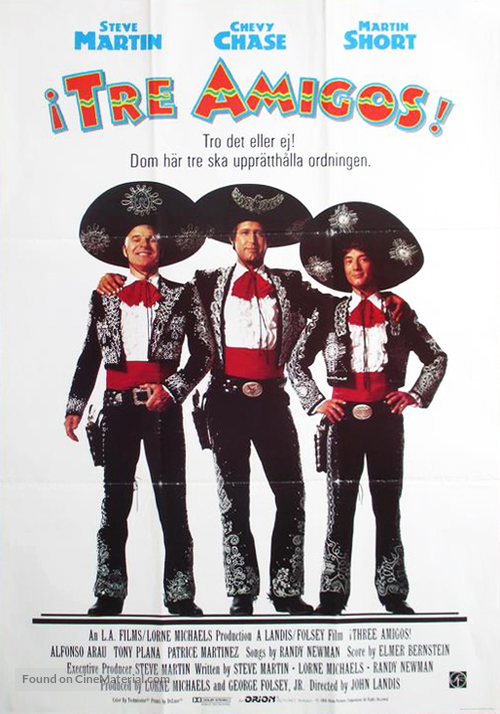 Three Amigos! - Swedish Movie Poster