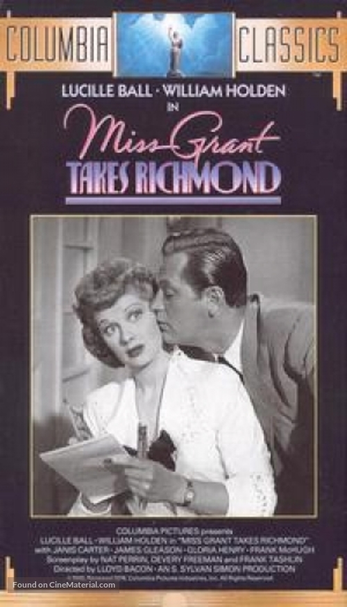 Miss Grant Takes Richmond - VHS movie cover