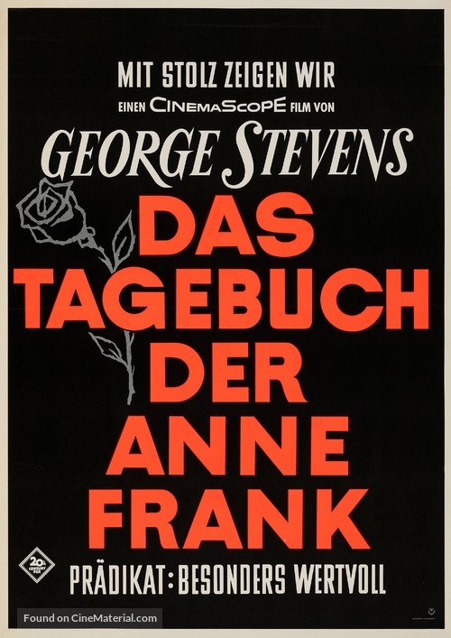 The Diary of Anne Frank - German Movie Poster