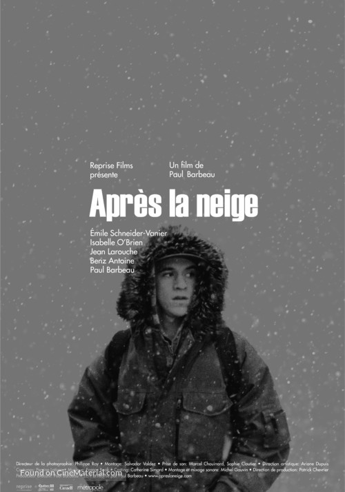 Apr&egrave;s la neige - Canadian Movie Poster