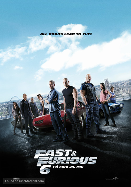 Fast &amp; Furious 6 - Norwegian Movie Poster