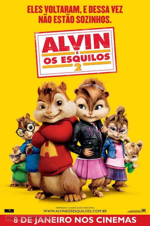 Alvin and the Chipmunks: The Squeakquel - Brazilian Movie Poster