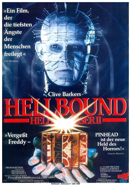 Hellbound: Hellraiser II - German DVD movie cover