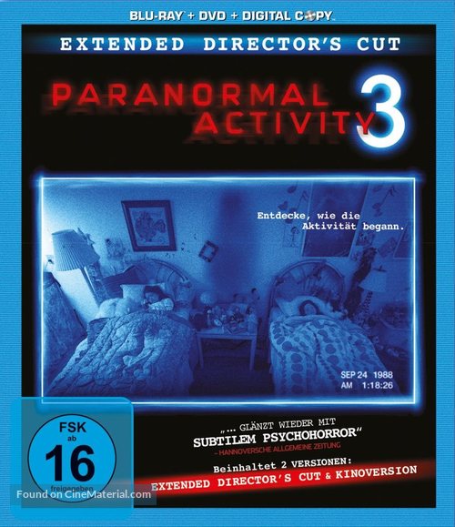 Paranormal Activity 3 - German Blu-Ray movie cover
