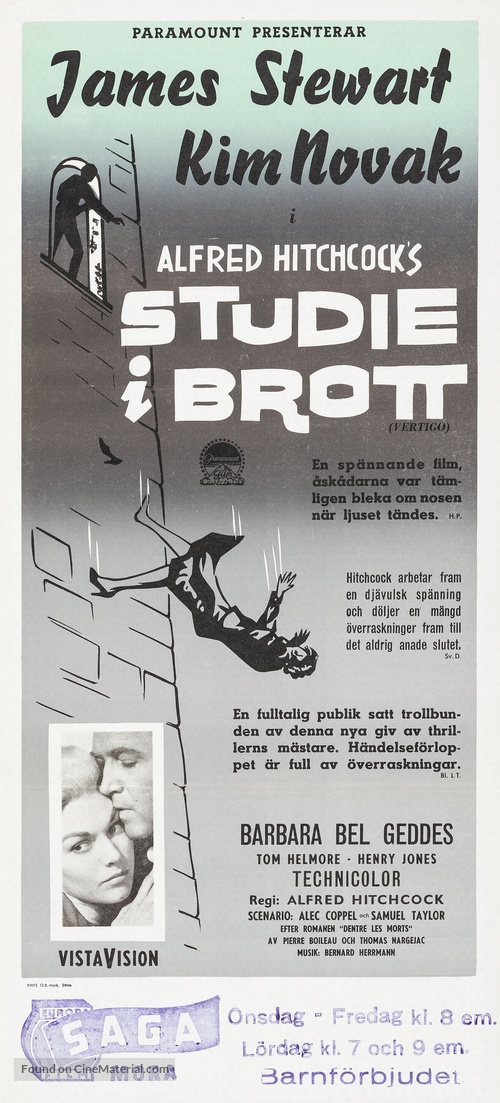 Vertigo - Swedish Movie Poster