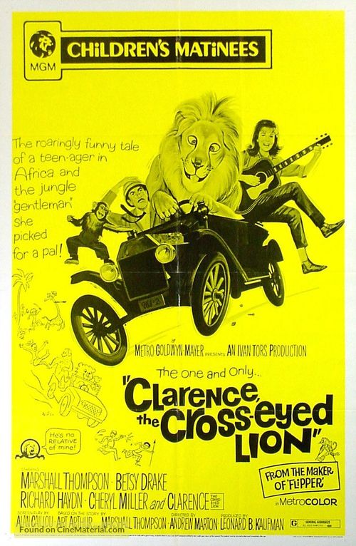 Clarence, the Cross-Eyed Lion - Re-release movie poster