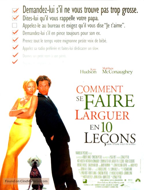 How to Lose a Guy in 10 Days - French Movie Poster