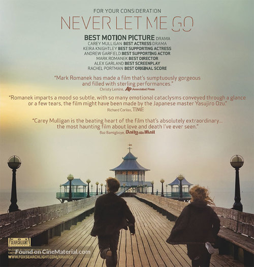 Never Let Me Go - For your consideration movie poster