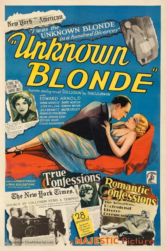 Unknown Blonde - Movie Poster Unknown Blonde - Movie Poster