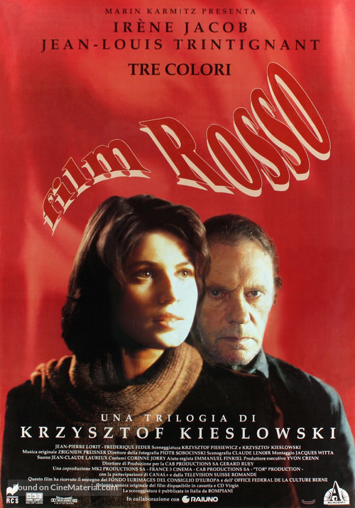 Trois couleurs: Rouge - Italian Movie Poster