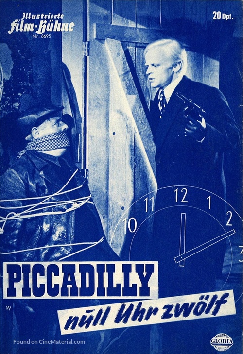 Piccadilly null Uhr zw&ouml;lf - German poster