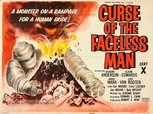 Curse of the Faceless Man - British Movie Poster