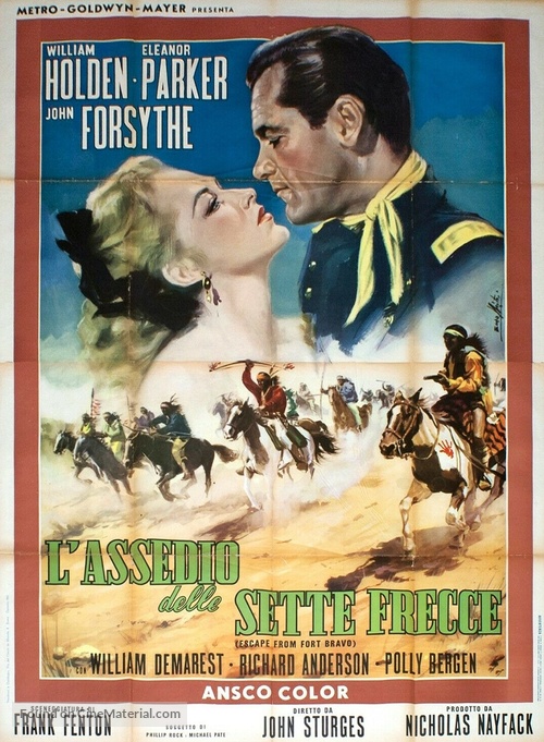 Escape from Fort Bravo - Italian Movie Poster