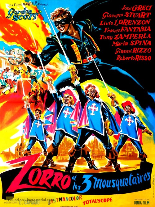 Zorro e i tre moschiettieri - French Movie Poster