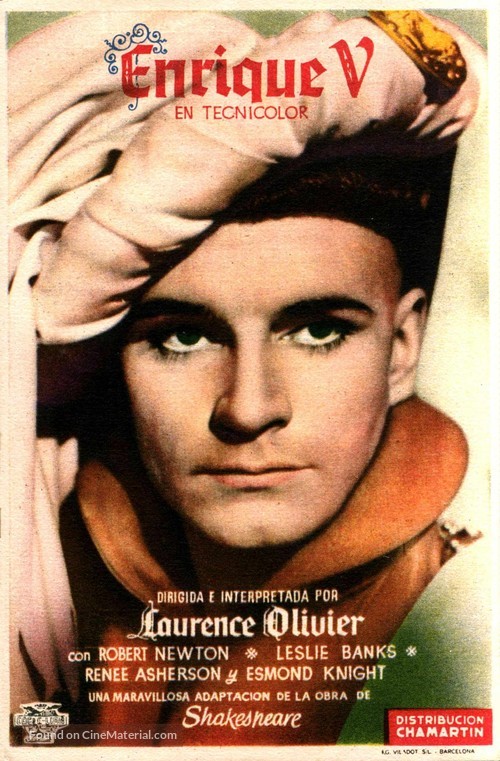 The Chronicle History of King Henry the Fifth with His Battell Fought at Agincourt in France - Spanish Movie Poster