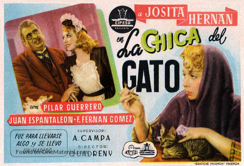 La chica del gato - Spanish Movie Poster