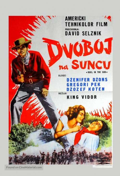 Duel in the Sun - Yugoslav Movie Poster