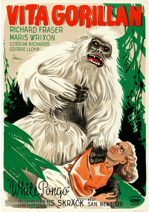 White Pongo - Swedish Movie Poster