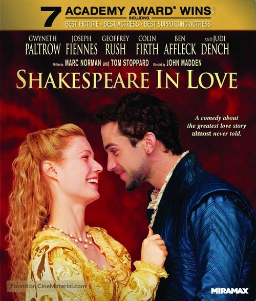 Shakespeare In Love - Blu-Ray movie cover