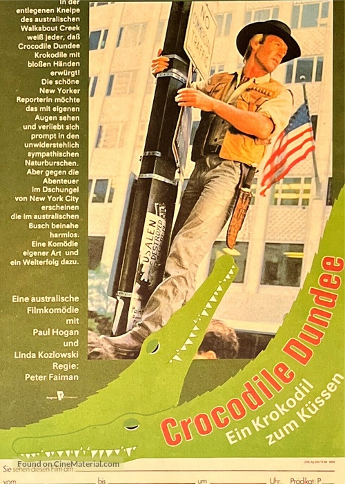 Crocodile Dundee - German Movie Poster