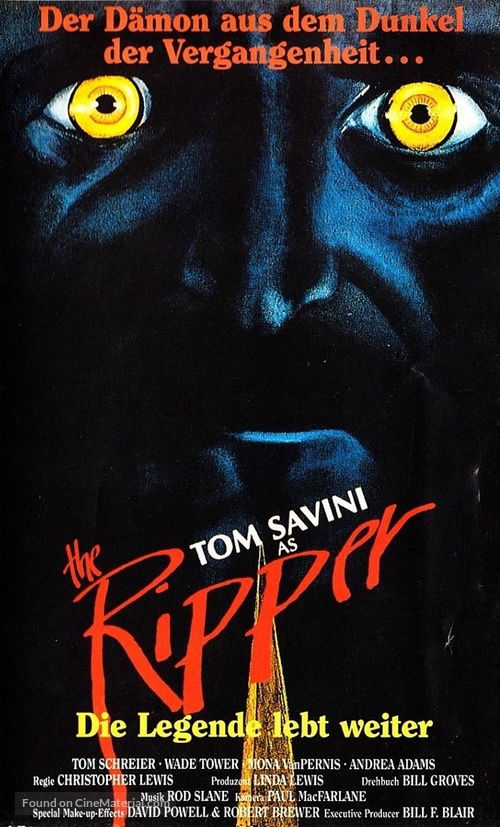 The Ripper - German VHS movie cover