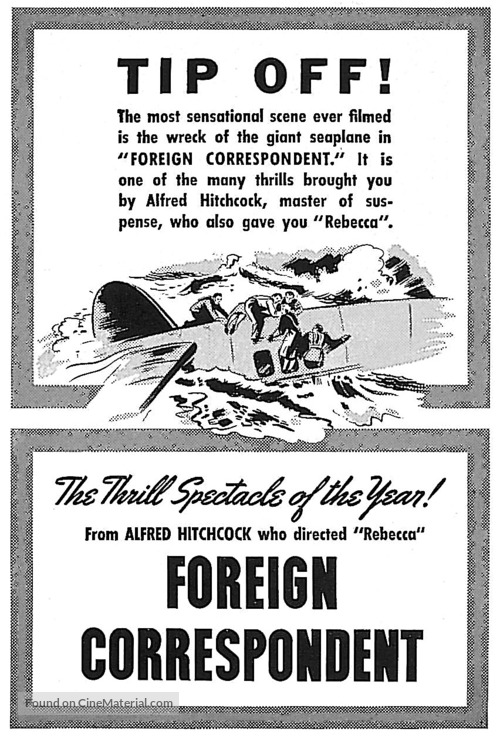 Foreign Correspondent - Movie Poster