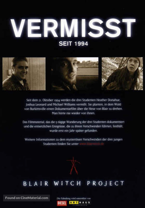 The Blair Witch Project - German DVD movie cover