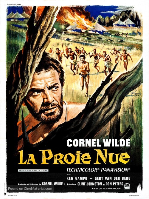The Naked Prey - French Movie Poster