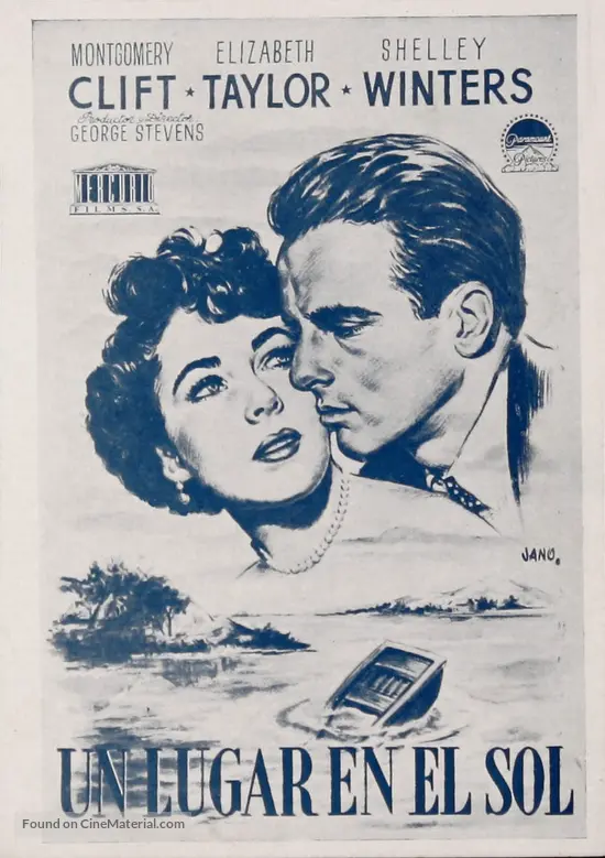 A Place In The Sun 1951 Spanish Movie Poster