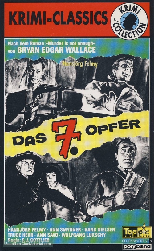 Das siebente Opfer - German VHS movie cover