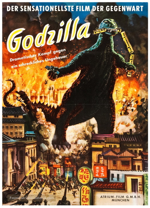 Godzilla, King of the Monsters! - German Movie Poster
