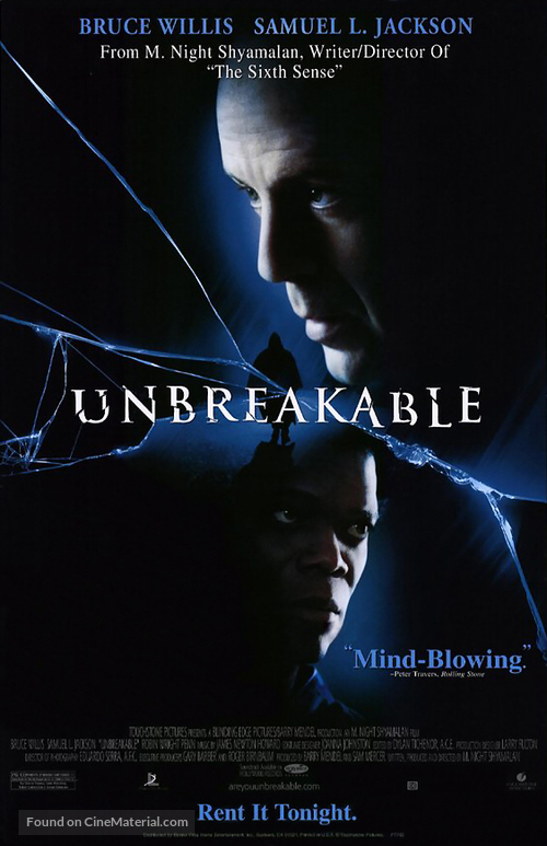 Unbreakable - Video release movie poster