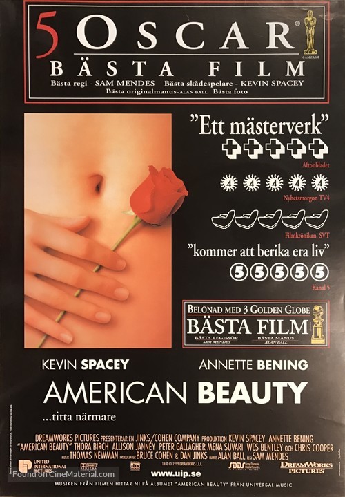 American Beauty - Swedish Movie Poster