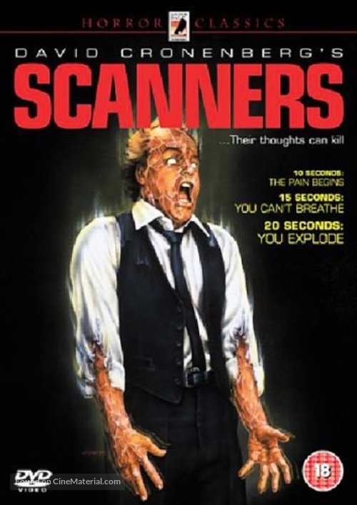 Scanners - British DVD movie cover