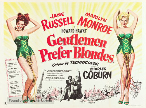 Gentlemen Prefer Blondes - British Movie Poster